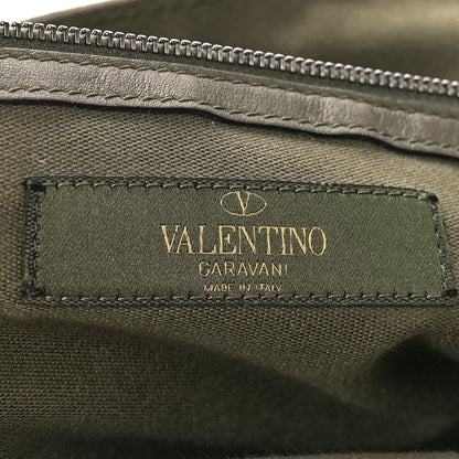 Valentino Garavani Canvas Camouflage Tattoo Beaded Rockstud Messenger Bag Army Green Brushwood 6 of 8