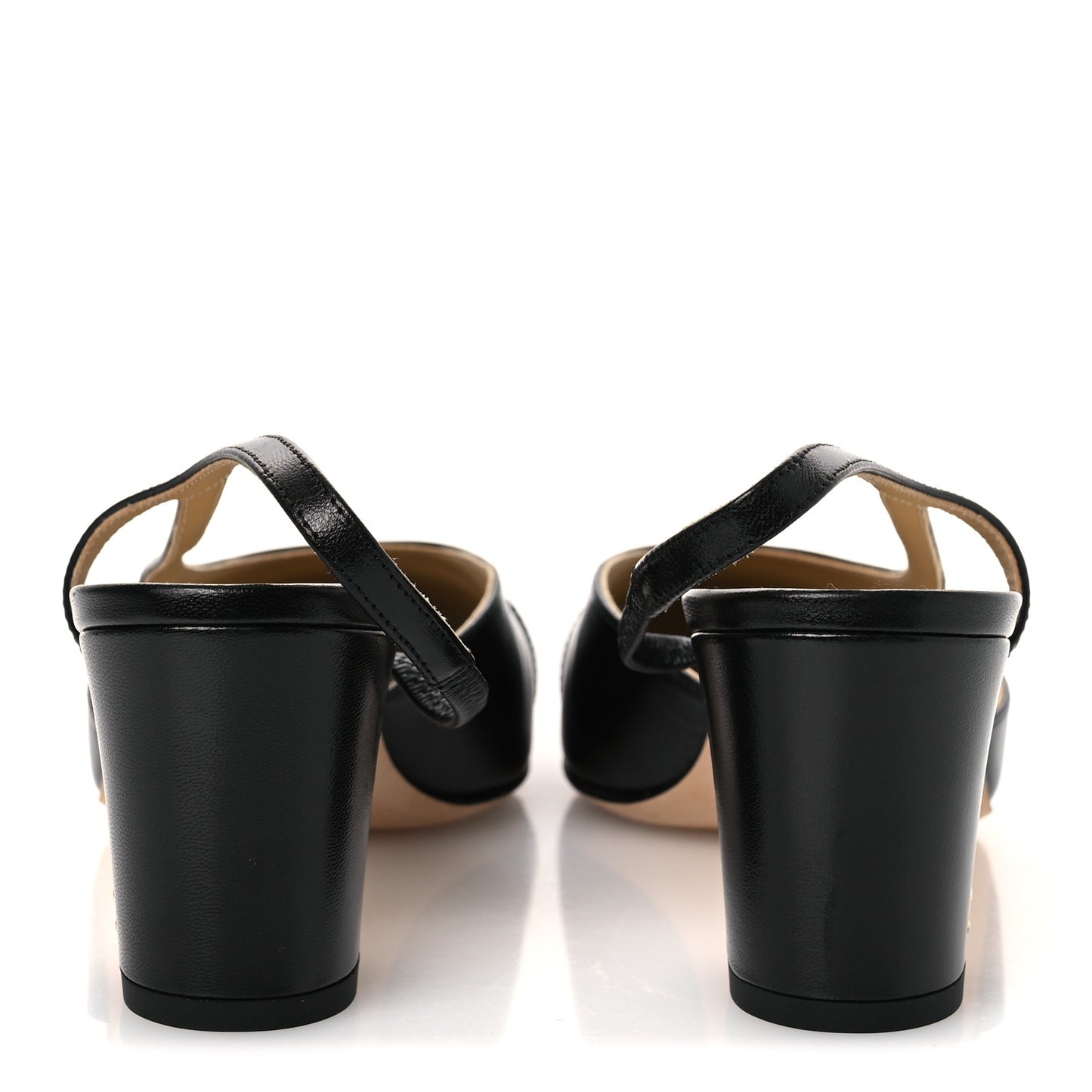 Goatskin Grosgrain Cap Toe CC Slingback Pumps  40 Black
