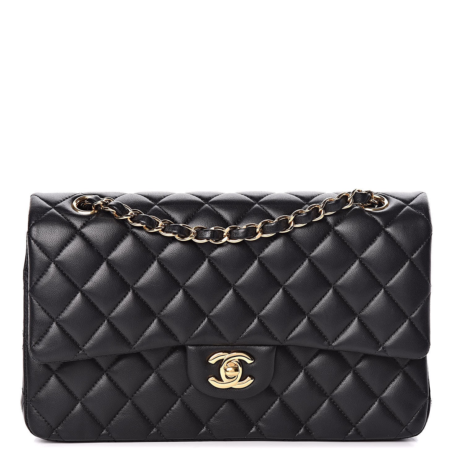 Chanel Lambskin Quilted Medium Double Flap Black 1 of 16