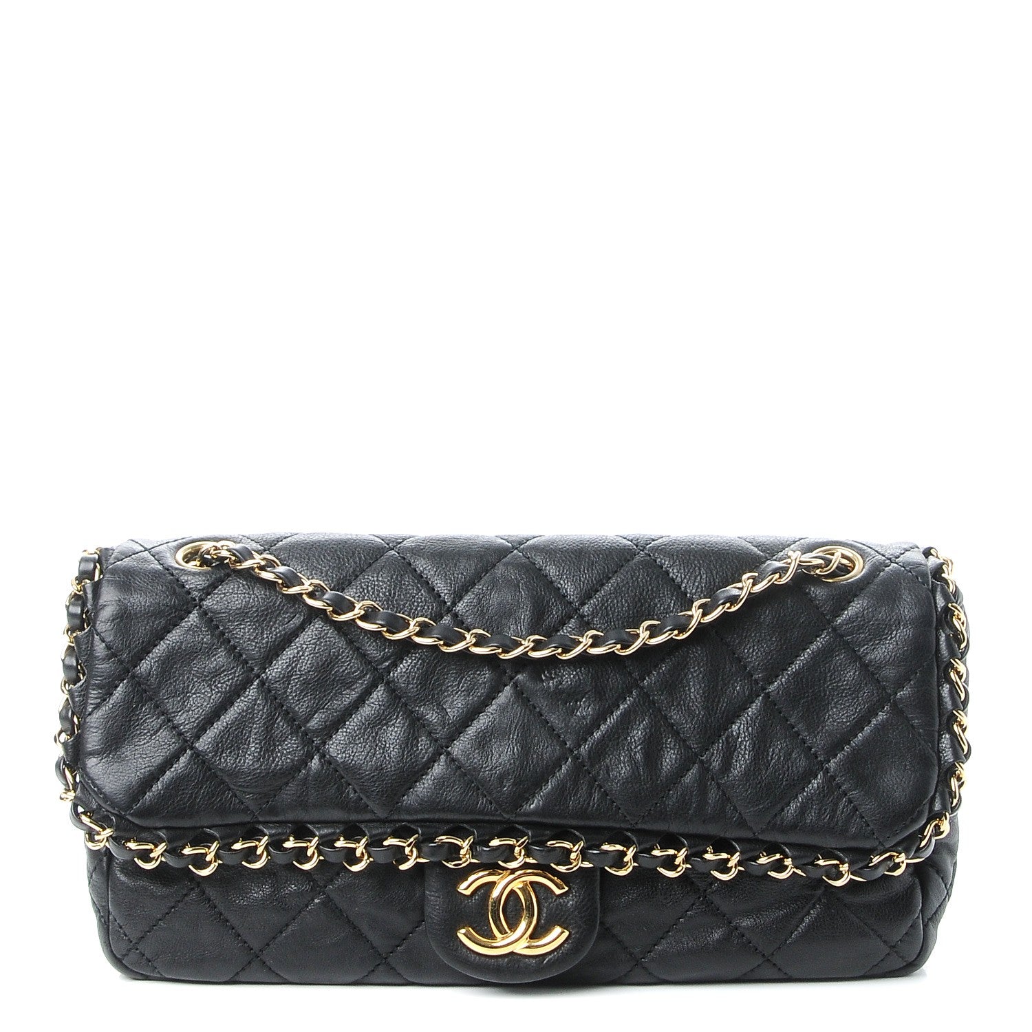 Chanel Calfskin Quilted Medium Chain Me Flap Black 1 of 8