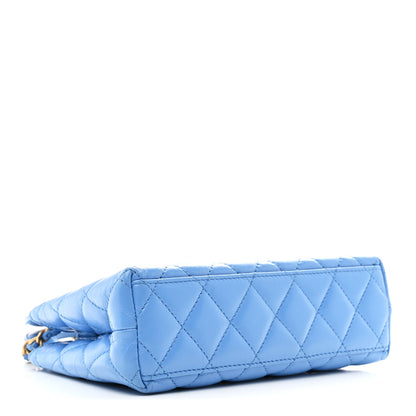 Chanel Shiny Aged Calfskin Quilted Nano Kelly Shopper Blue 4 of 11