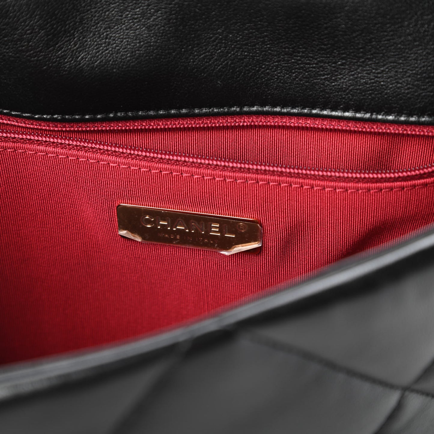 Lambskin Quilted Large Chanel 19 Flap Black