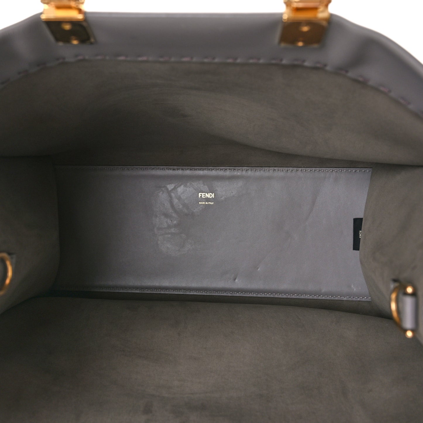 Vitello King Plexiglass Logo Embossed Medium Fendi Sunshine Shopper Tote Moon