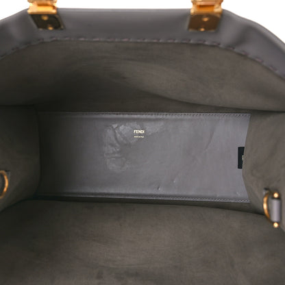 Fendi Vitello King Plexiglass Logo Embossed Medium Fendi Sunshine Shopper Tote Moon 5 of 10