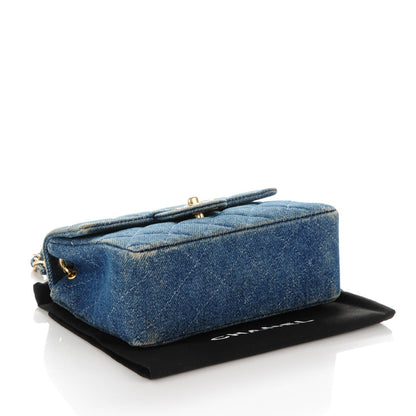 Chanel Denim Quilted Mini Square Flap Blue 4 of 12