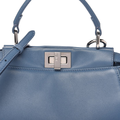 Fendi Nappa Bi-Color Mini Waves Peekaboo Iconic Satchel Ceruleo Banana 9 of 9