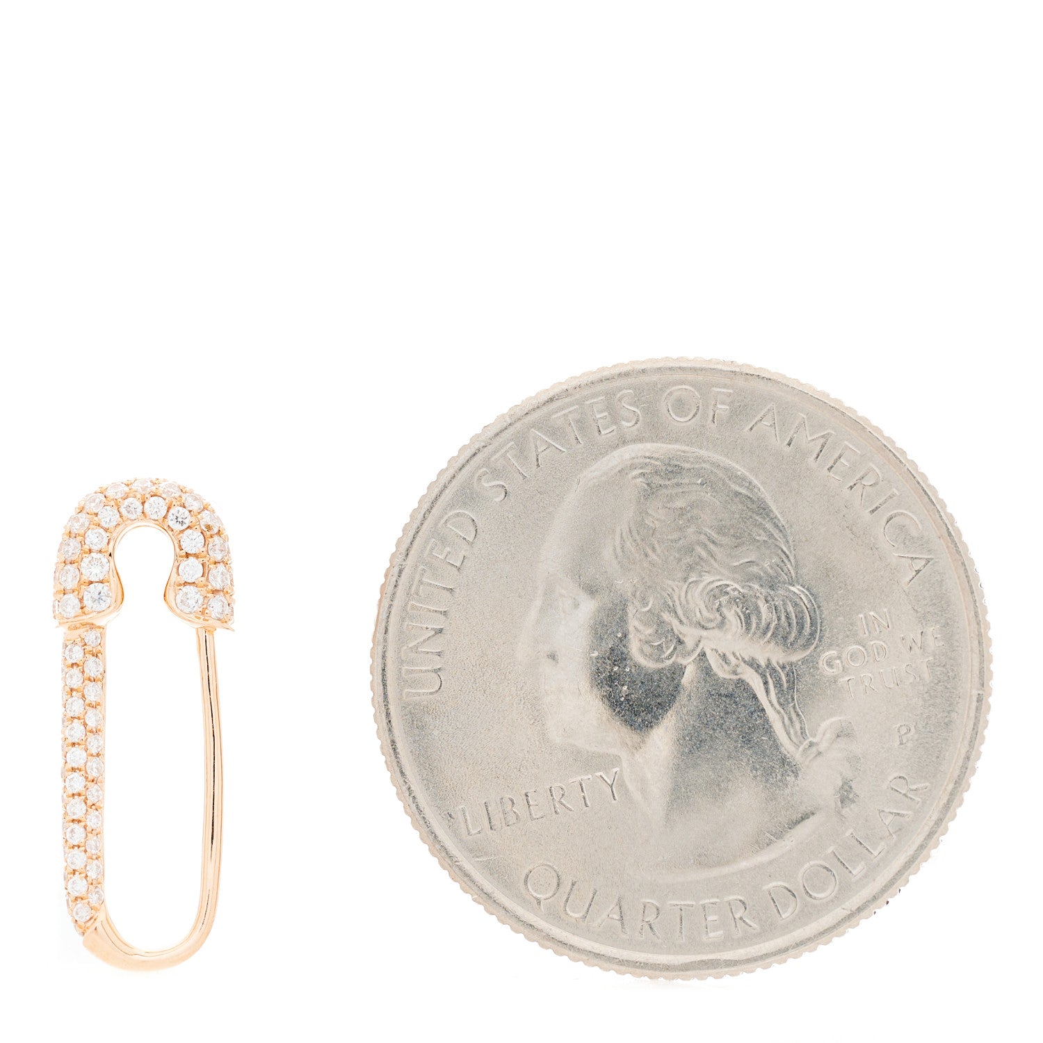 Anita Ko 18K Rose Gold Diamond Mini Safety Pin Earring 2 of 5
