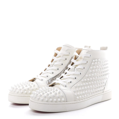 Christian Louboutin Calfskin Laminato Dino Spikes Yang Louis Flat Sneakers 44 Latte Silver 3 of 14