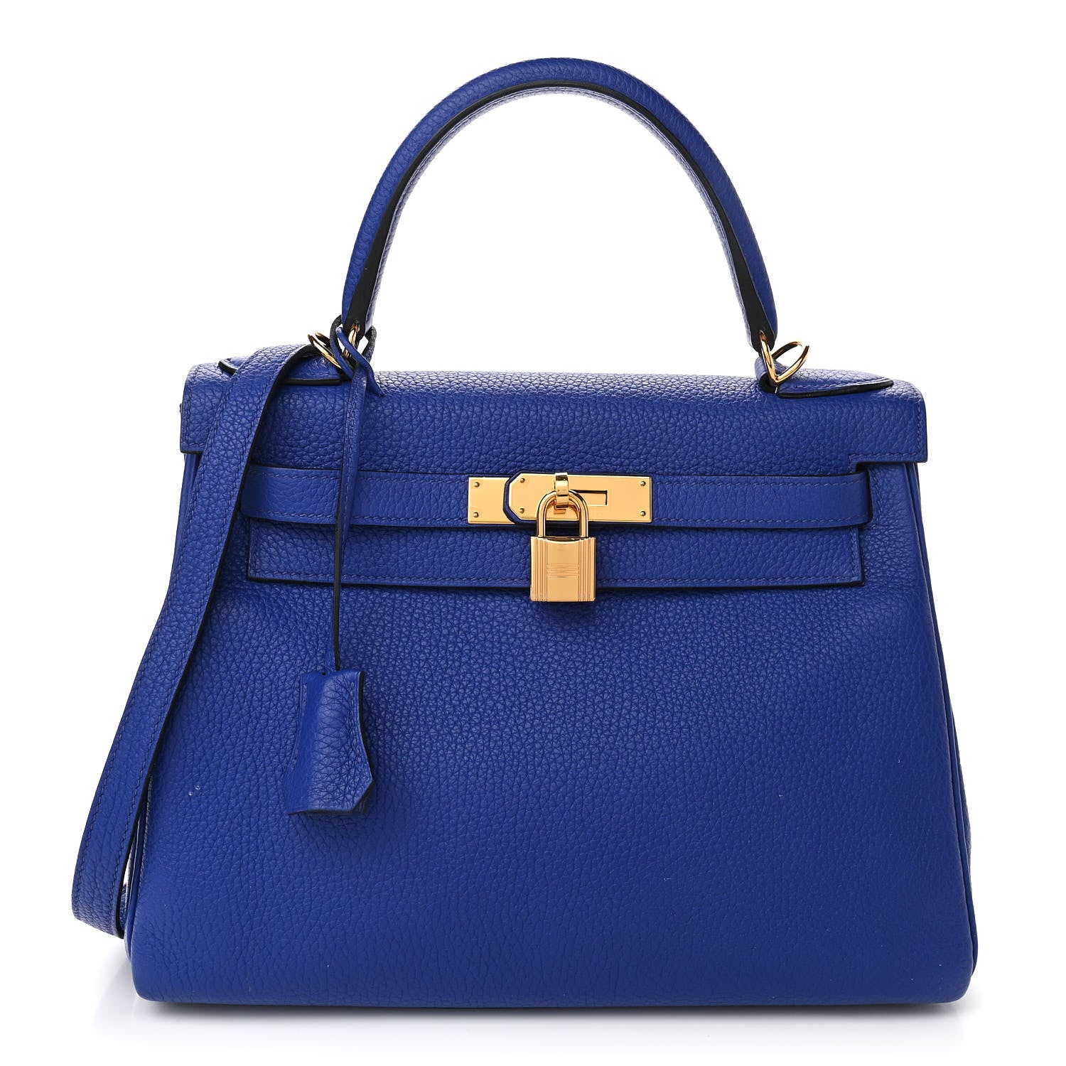 Hermes Taurillon Clemence Kelly Retourne 28 Bleu Electrique 1 of 11