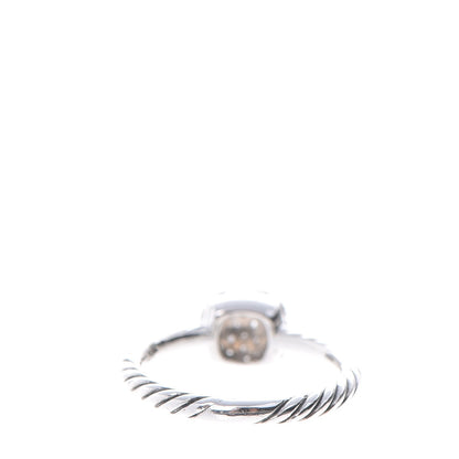 David Yurman Sterling Silver Pave Diamond 8mm Petite Cushion Ring 51.9 6 3 of 5