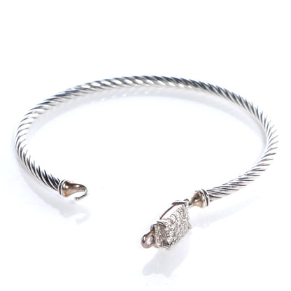 David Yurman Sterling Silver Diamond 3mm Small Wheaton Bracelet 4 of 6