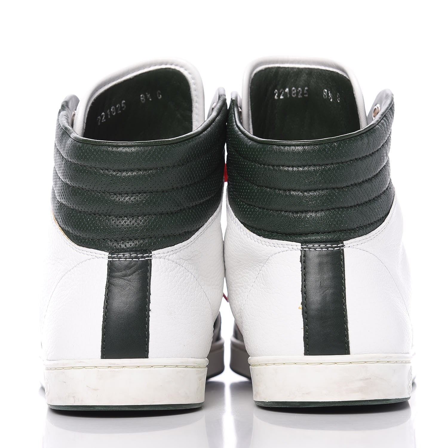 Gucci Calfskin Web Coda High Top Sneakers 8.5 White 7 of 10