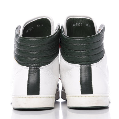 Gucci Calfskin Web Coda High Top Sneakers 8.5 White 7 of 10