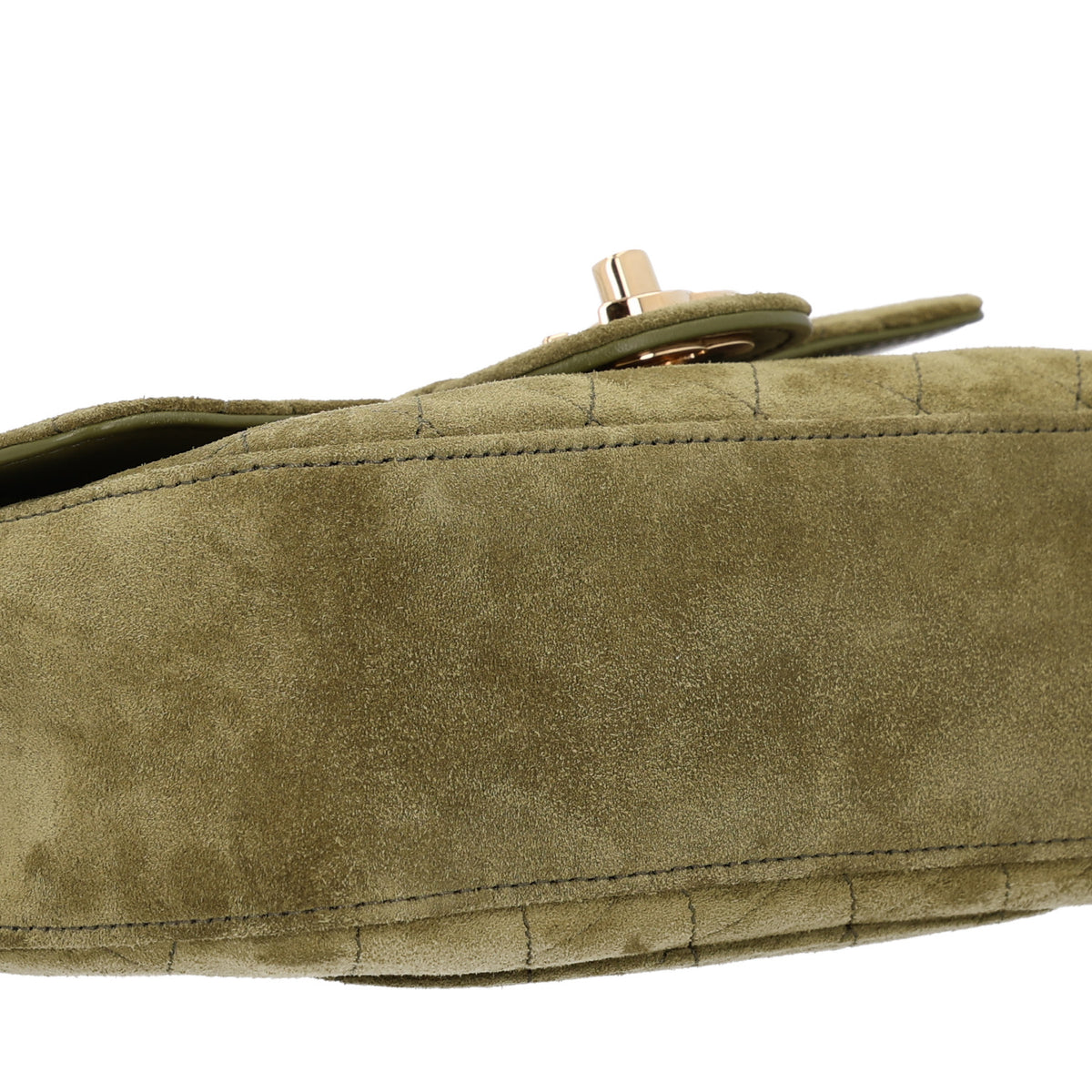 Suede Calfskin Mini Souplissimo Flap Khaki