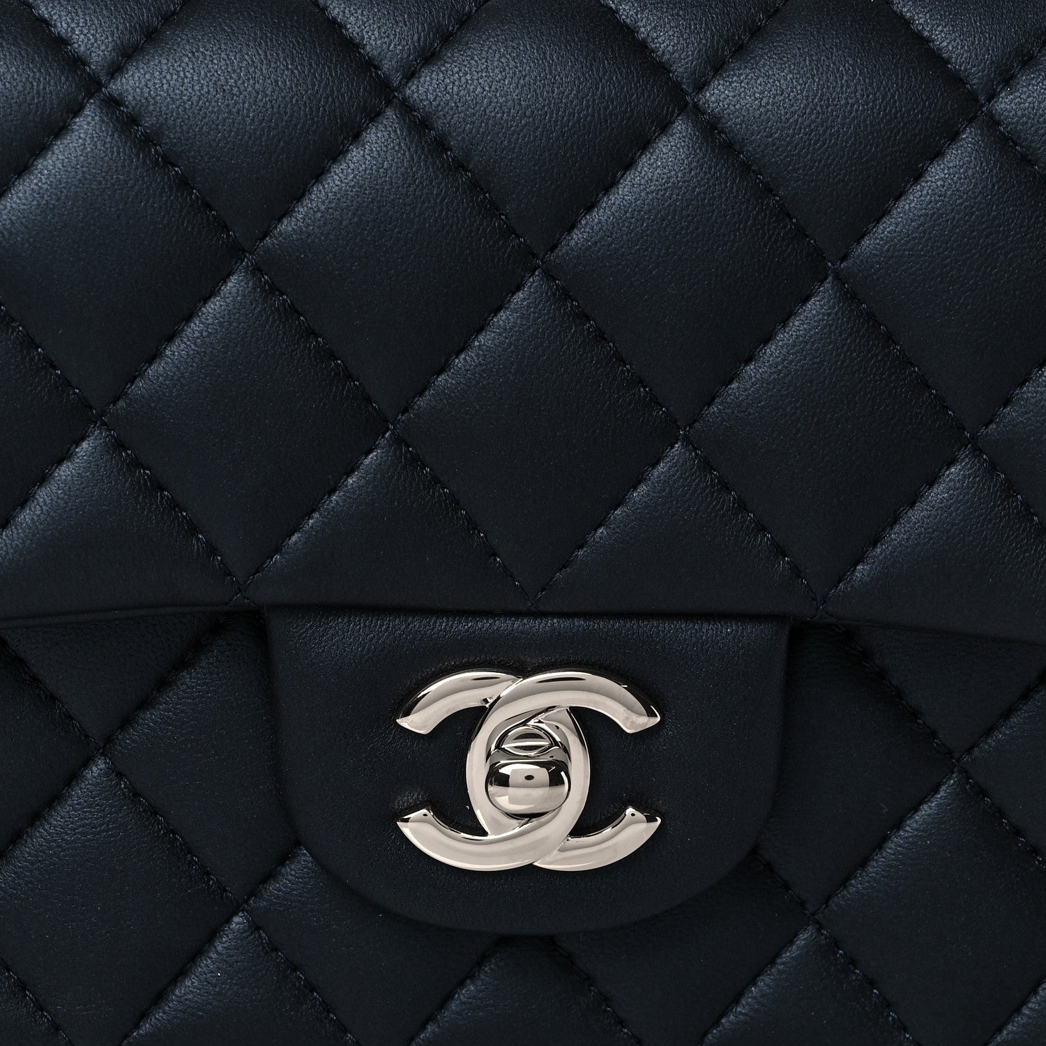 Chanel Lambskin Quilted Mini Top Handle Rectangular Flap Navy Blue 8 of 10