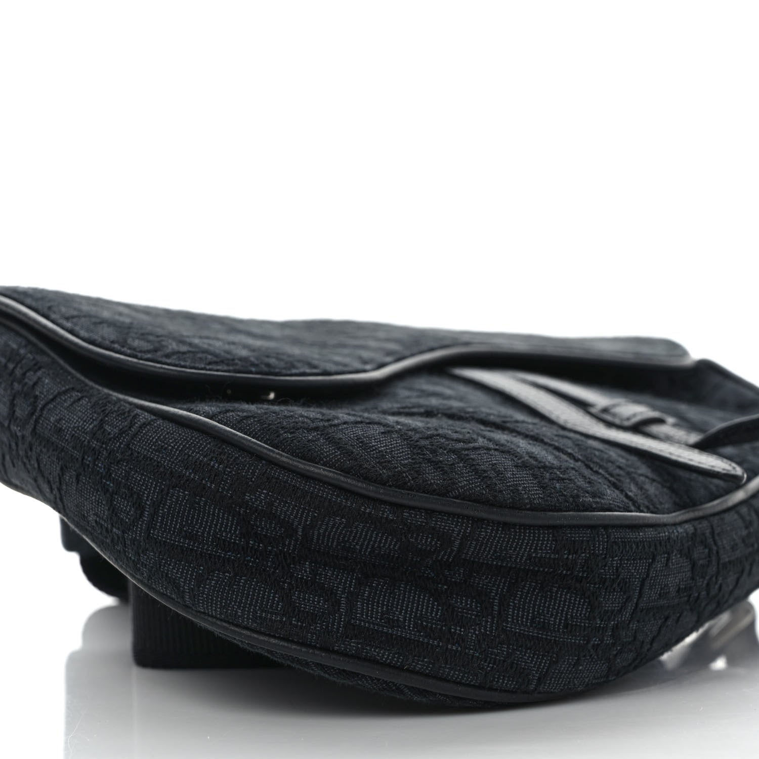 Christian Dior Oblique Mens Saddle Bag Black Blue 7 of 9