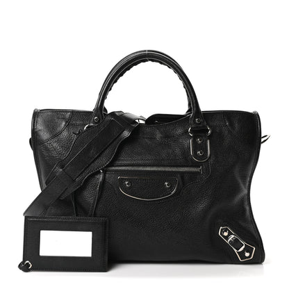 Balenciaga Chevre Silver Metallic Edge Hardware City Black 2 of 10