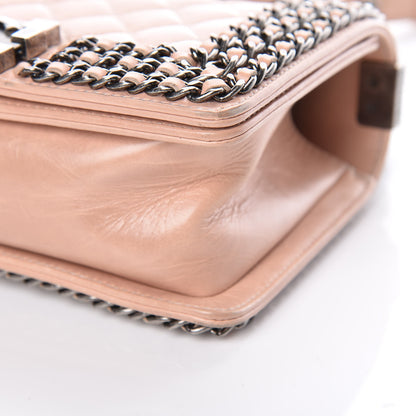 Chanel Glazed Calfskin Small Boy Chained Flap Pink 10 of 11