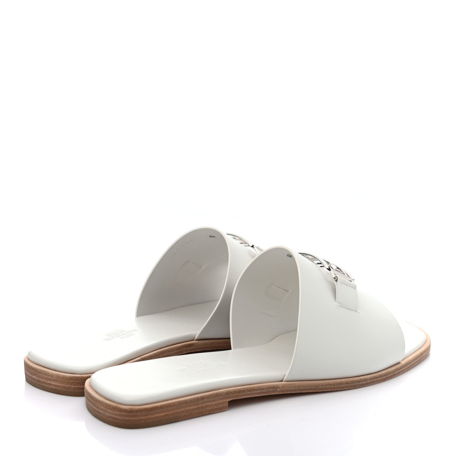 Hermes Calfskin Villa Sandals 38 White 4 of 8