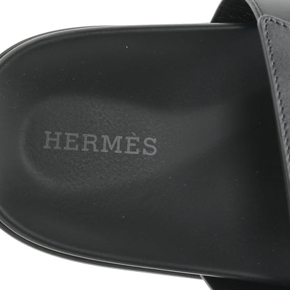 Hermes Calfskin Womens Chypre Sandals 36.5 Black 8 of 9