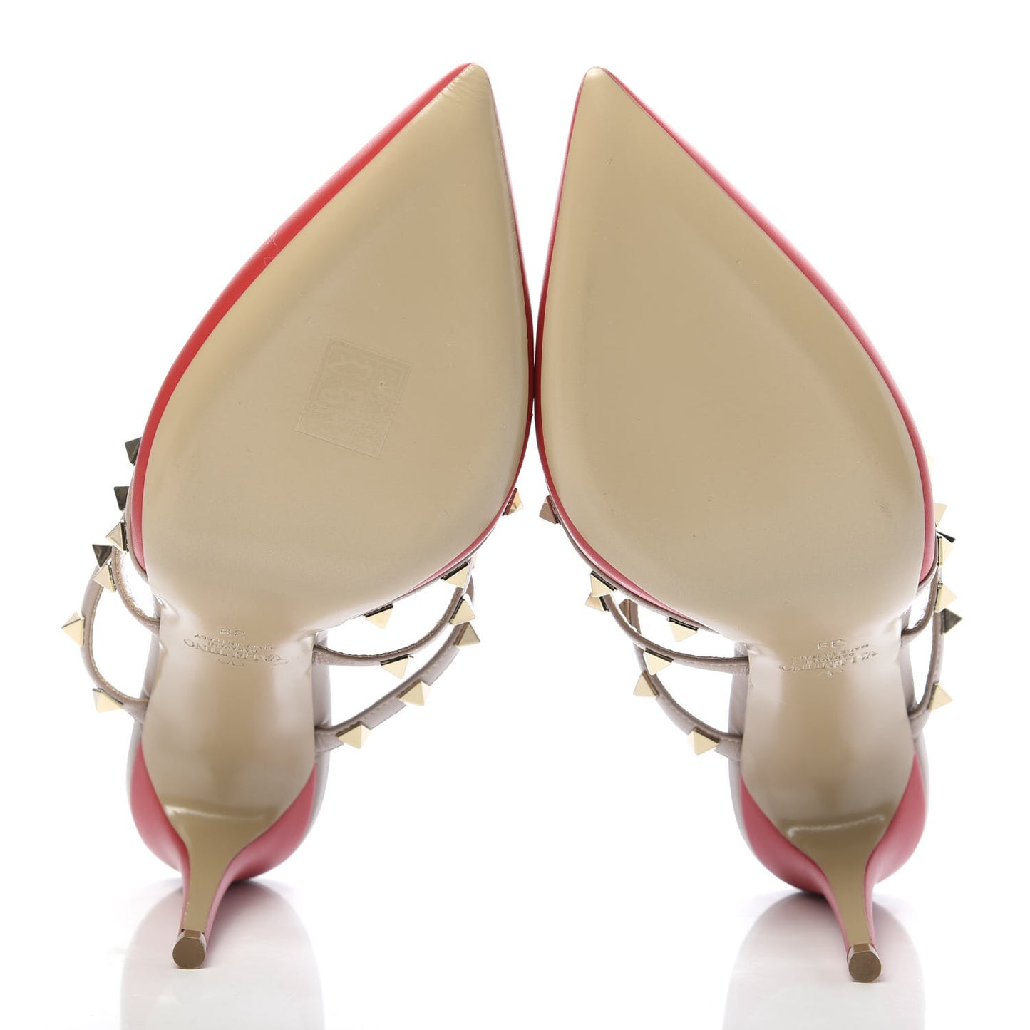 Calfskin Rockstud 90mm Cage Mules 39 Rouge Pur Poudre