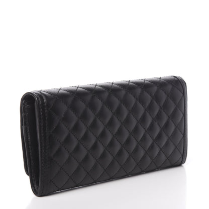 Prada Soft Calf Quilted Continental Flap Wallet Black 3 of 7