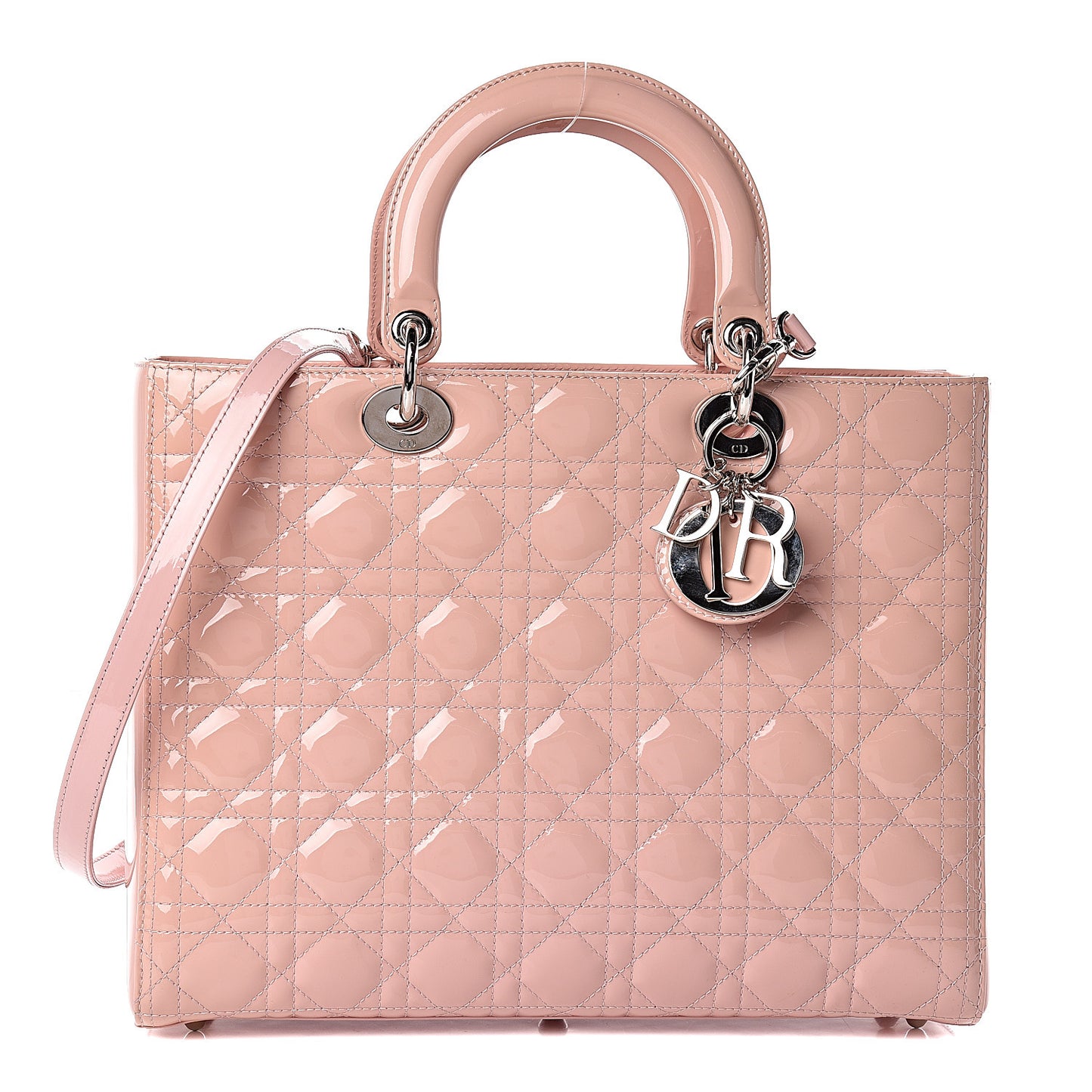 Patent Cannage Large Lady Dior Light Pink
