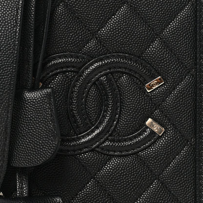 Chanel Caviar Quilted CC North South Filigree Vanity Case Black 8 of 10