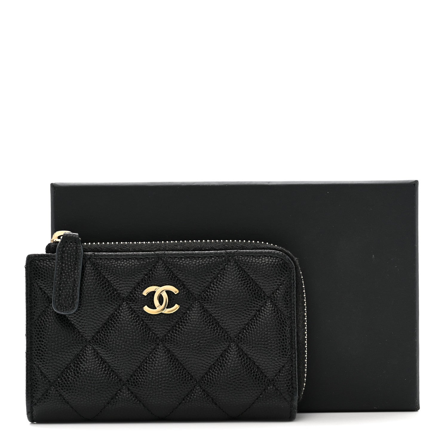 ミッシェル　　CHANEL キルティング ブラックキーケース Chanel Caviar Quilted Zipped Key Holder Case Black 1880001