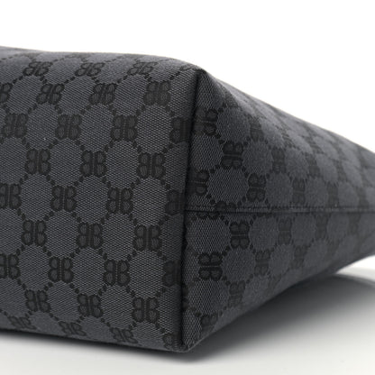Gucci X BALENCIAGA BB Monogram Web Medium Ophidia Shopping Tote Black 6 of 9