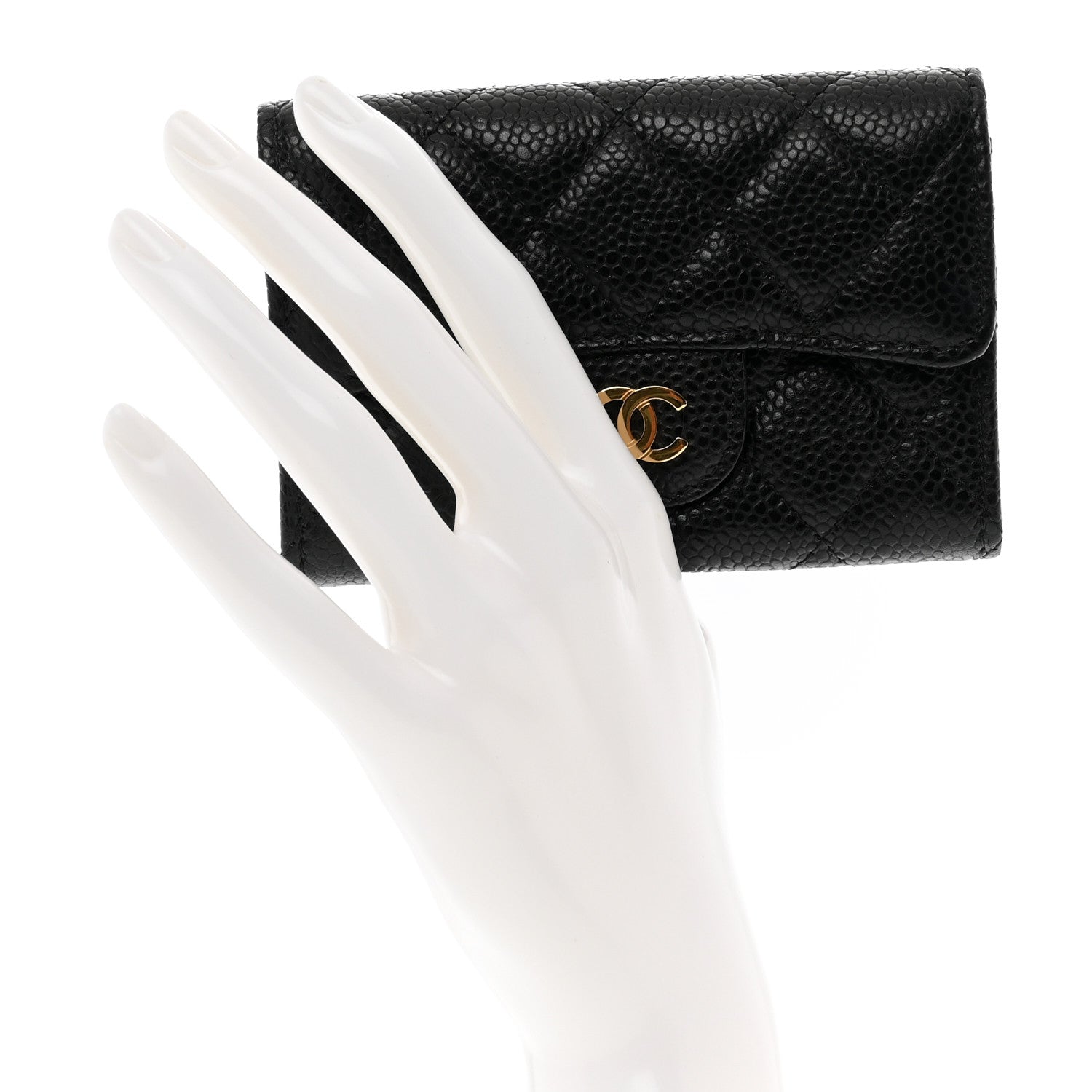 Chanel Caviar Quilted Flap Card Holder Wallet Black 2 of 9