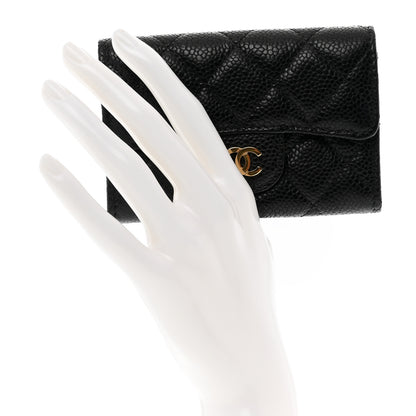 Chanel Caviar Quilted Flap Card Holder Wallet Black 2 of 9