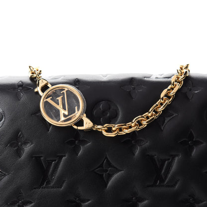 Louis Vuitton Lambskin Embossed Monogram Pochette Coussin Black 9 of 9
