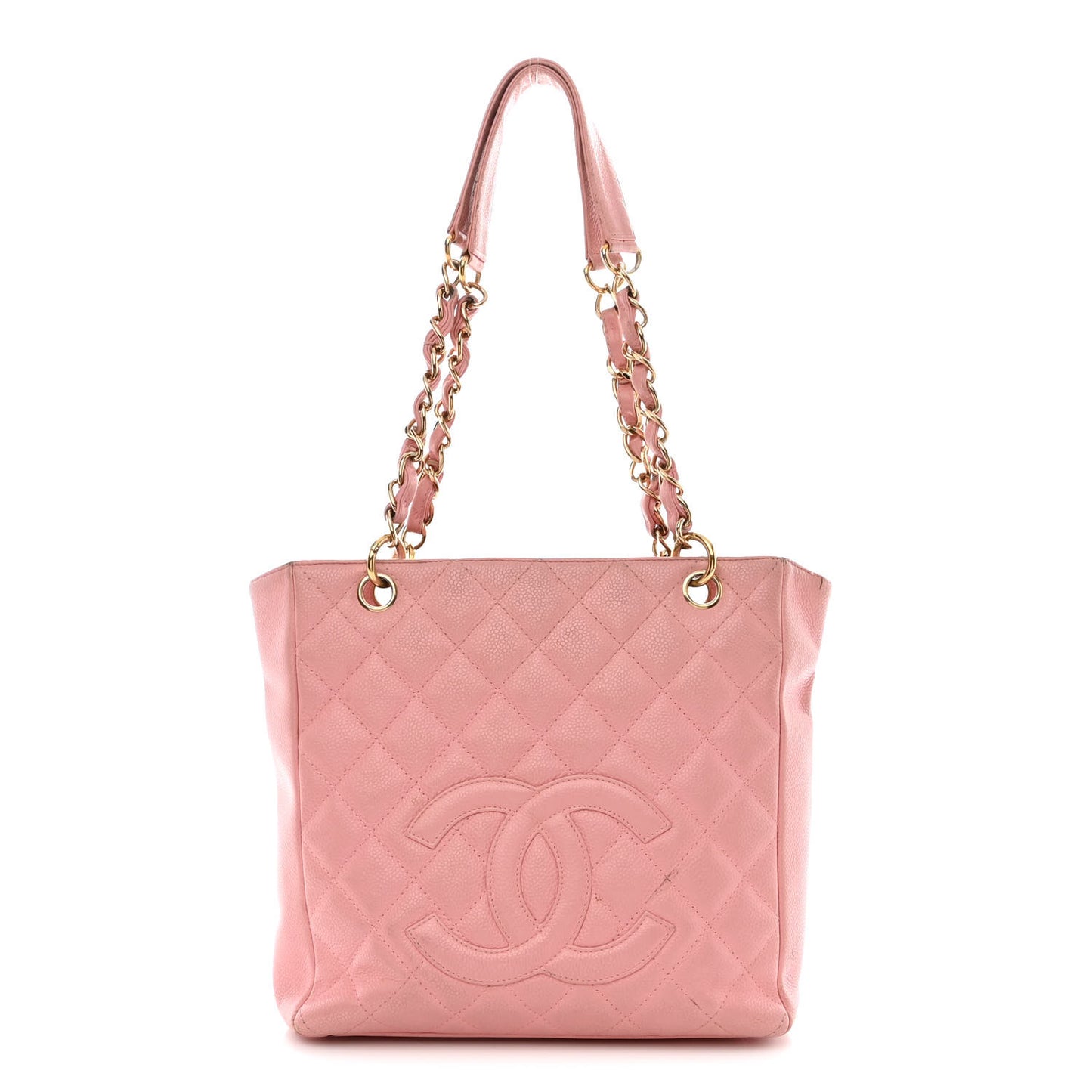 Caviar Quilted Petit Shopping Tote PST Pink