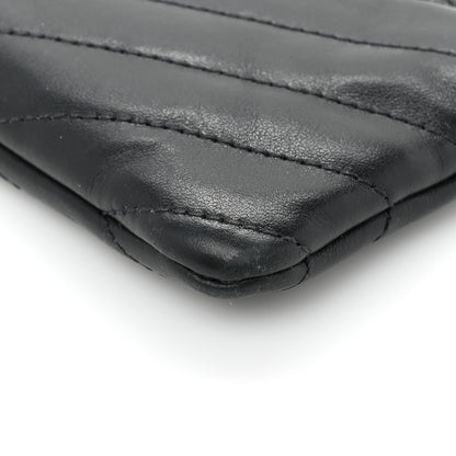 Saint Laurent Calfskin Matelasse Monogram Key Pouch Black 11 of 13