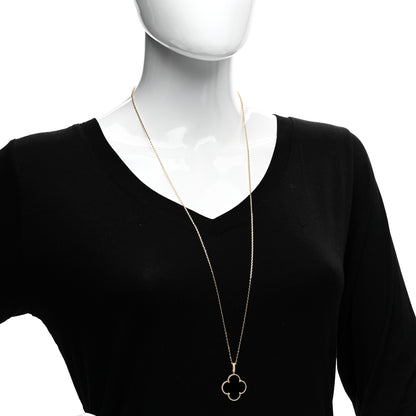 Van Cleef & Arpels 18K Yellow Gold Black Onyx Magic Alhambra Pendant Necklace 2 of 5