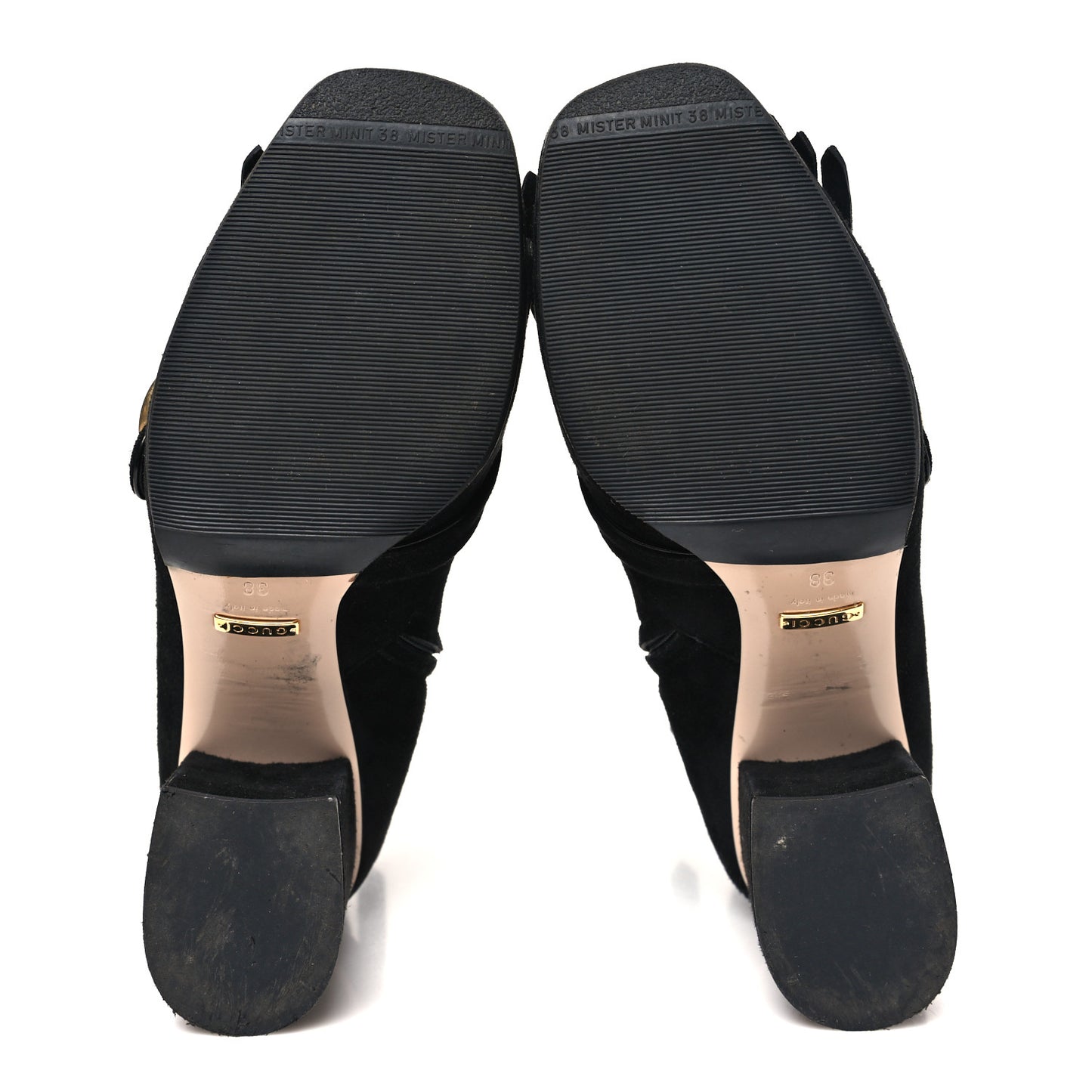 Kid Scamosciato GG Marmont Fringe 75mm Ankle Boots 38 Black