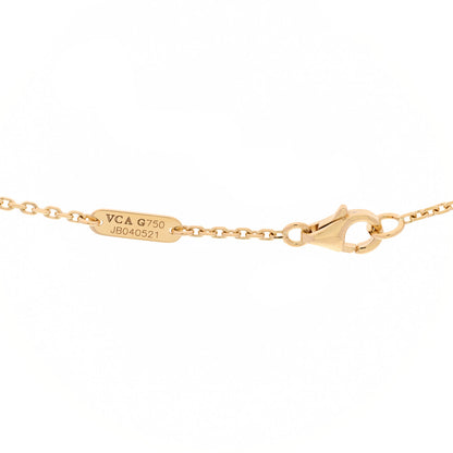 Van Cleef & Arpels 18K Yellow Gold Mother of Pearl Vintage Alhambra Pendant Necklace 4 of 5
