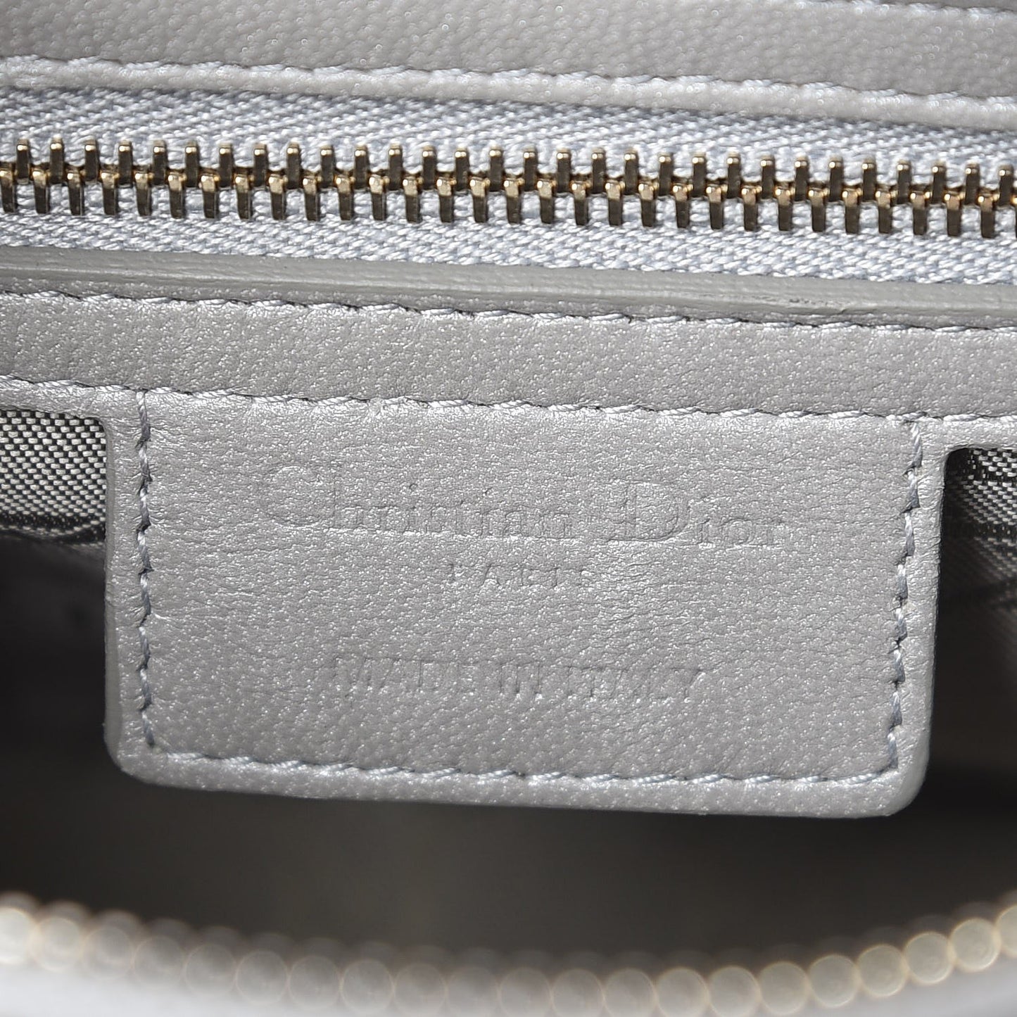 Pearly Lambskin Cannage Medium Lady Dior Grey