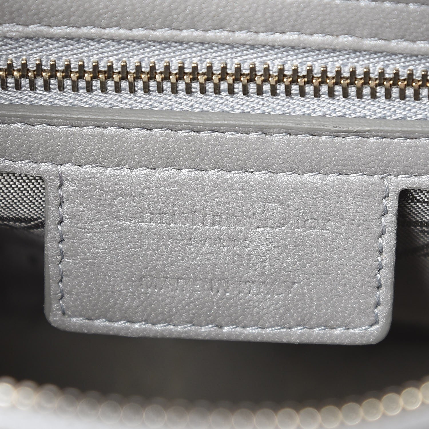 Christian Dior Pearly Lambskin Cannage Medium Lady Dior Grey 7 of 11