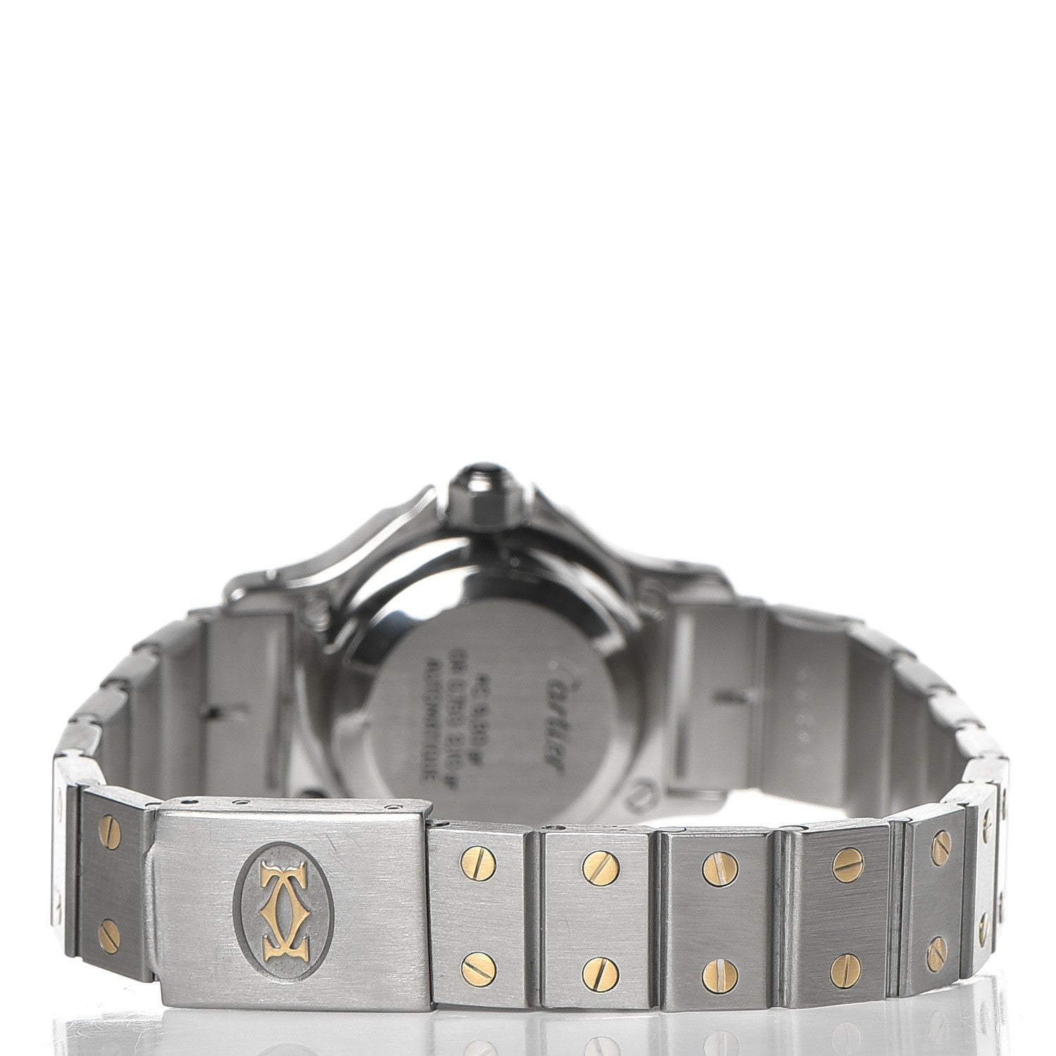 Cartier Stainless Steel 18K Yellow Gold 24mm Santos Octagon Automatic Watch 3 of 9