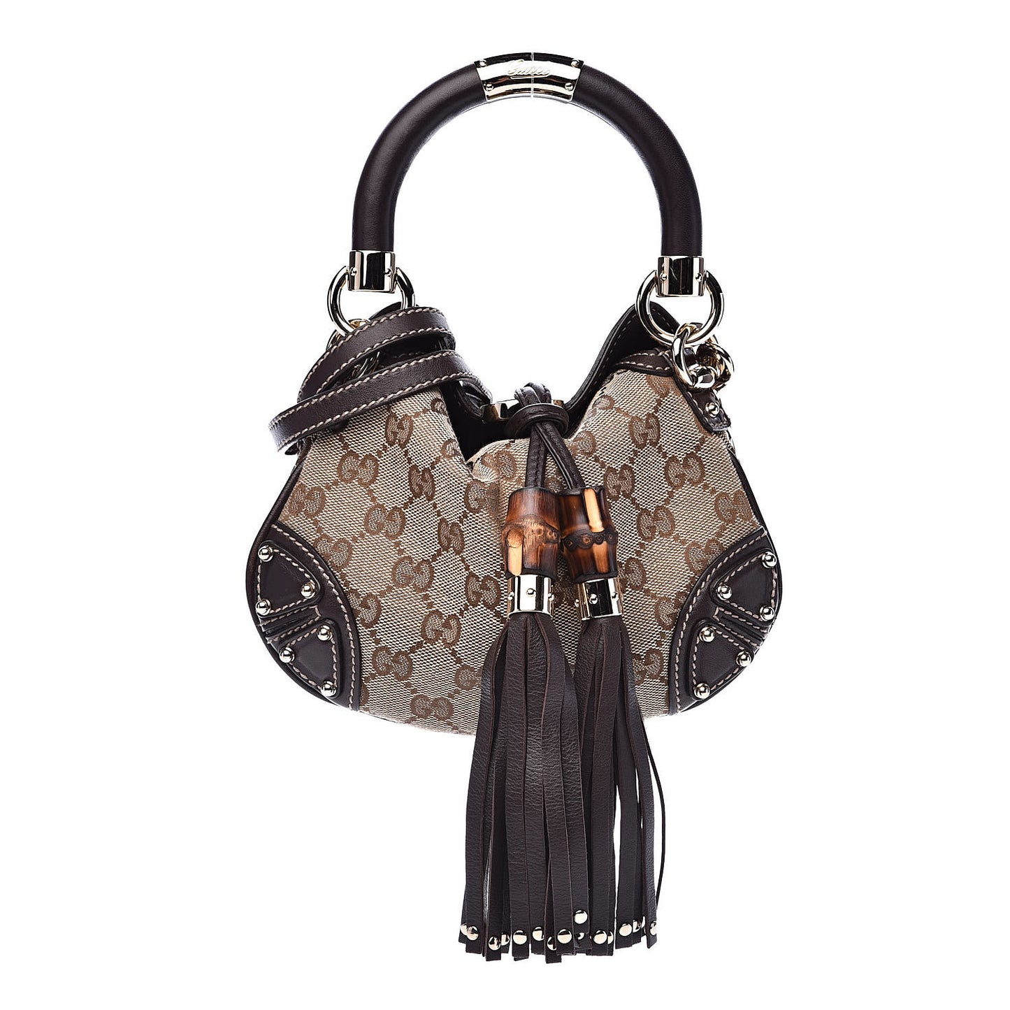 Monogram Mini Indy Top Handle Bag Dark Brown