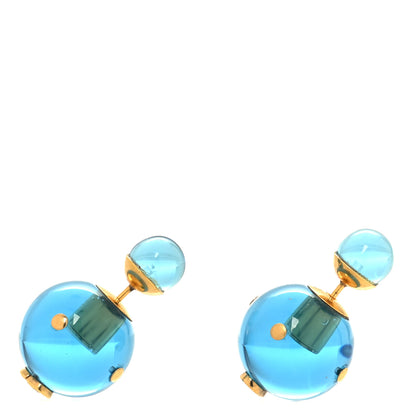 Christian Dior Mise En Dior Tribal Earrings Gold Blue 1 of 4