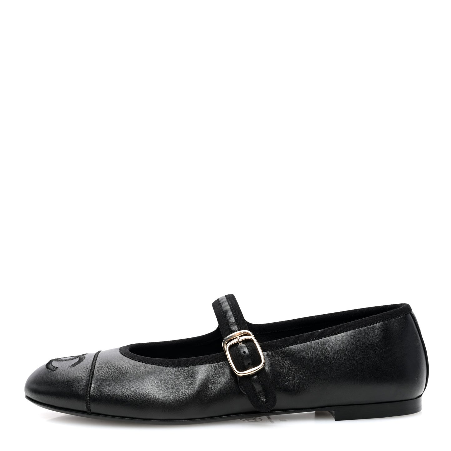 Lambskin Mary Jane Flats 39 Black