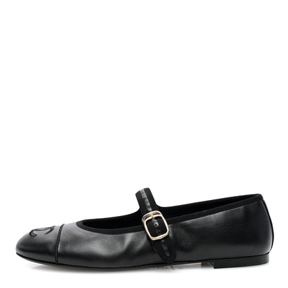 Chanel Lambskin Mary Jane Flats 39 Black 1 of 9