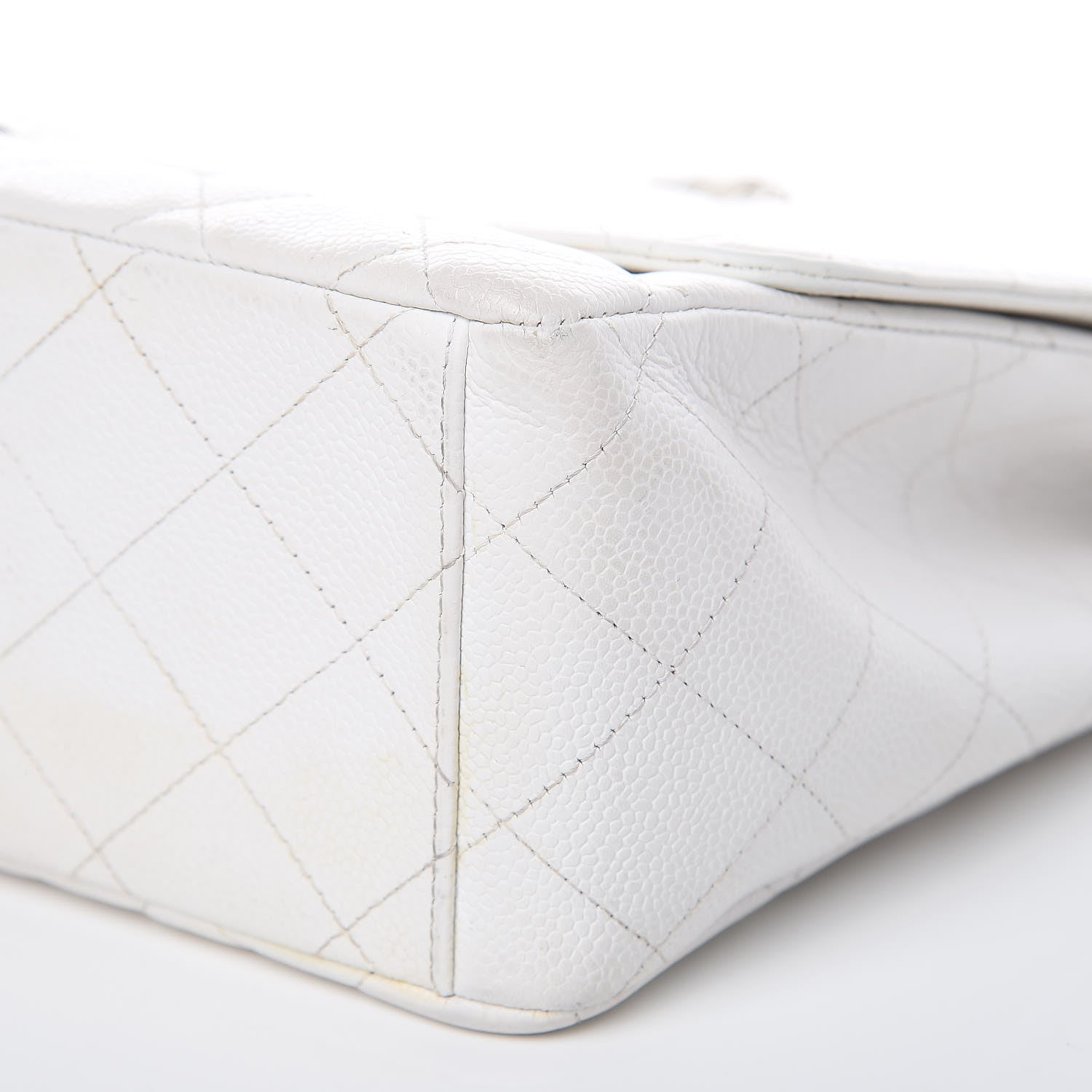 Chanel Caviar Quilted Maxi Single Flap White 14 of 17