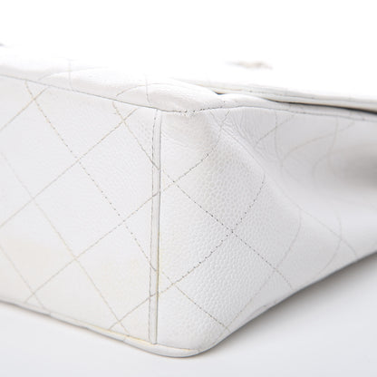 Chanel Caviar Quilted Maxi Single Flap White 14 of 17