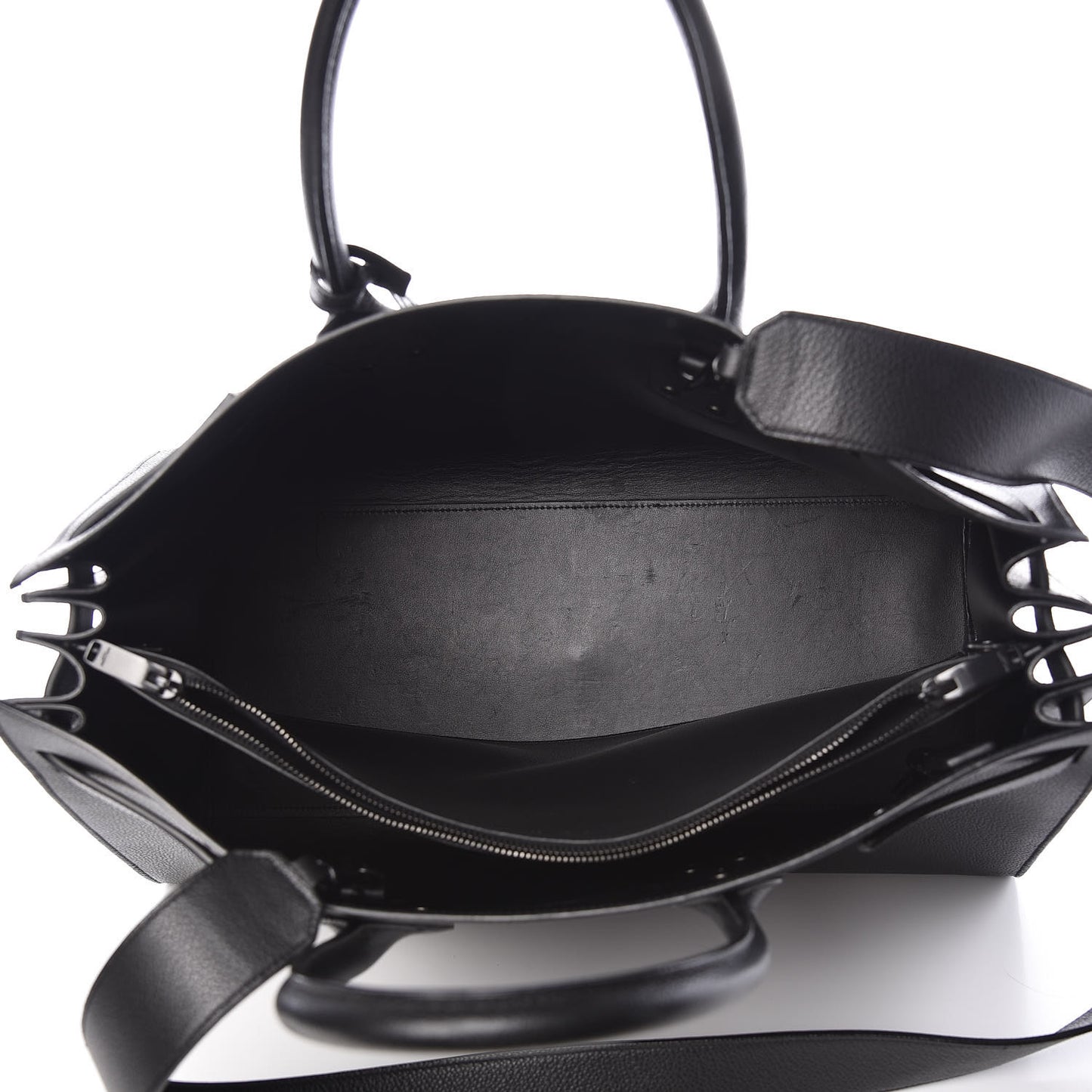 Grained Calfskin Large Sac De Jour Carryall Black