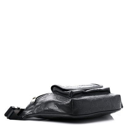 Gucci Calfskin GG Tennis Embossed Pocket Belt Bag Black 4 of 9