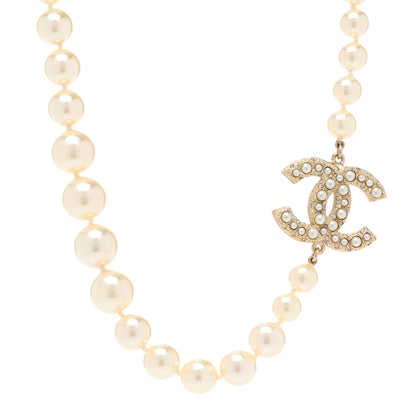 Chanel Pearl CC 100th Anniversary Necklace Light Gold 1 of 6